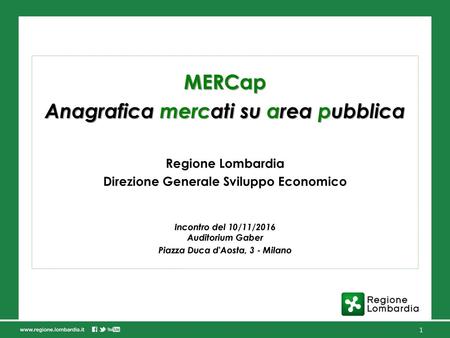 MERCap Anagrafica mercati su area pubblica Regione Lombardia