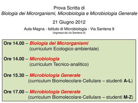Biologia dei Microrganismi, Microbiologia e Microbiologia Generale