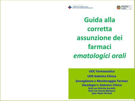 Guida alla corretta assunzione dei farmaci ematologici orali