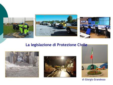 La legislazione di Protezione Civile