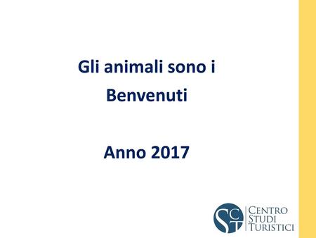 Gli animali sono i Benvenuti Anno 2017