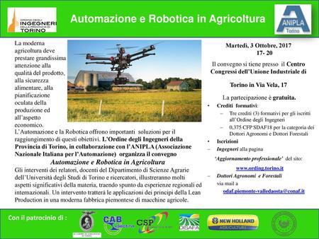 Automazione e Robotica in Agricoltura