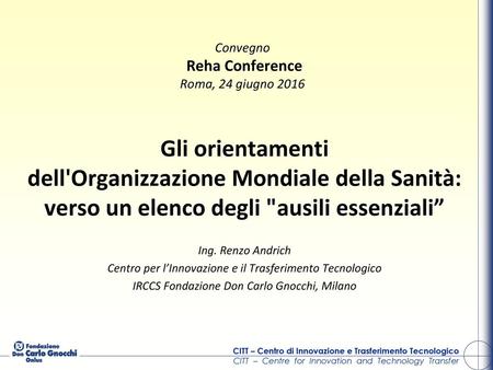 Convegno Reha Conference Roma, 24 giugno 2016