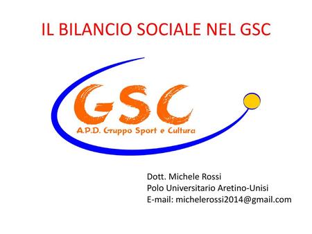 IL BILANCIO SOCIALE NEL GSC