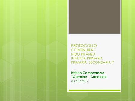 Istituto Comprensivo “Carmine “ Cannobio a.s.2016/2017