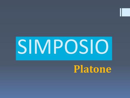 SIMPOSIO Platone.