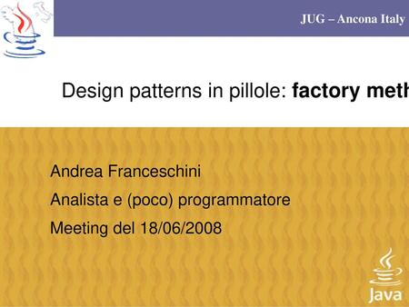 Design patterns in pillole: factory method pattern