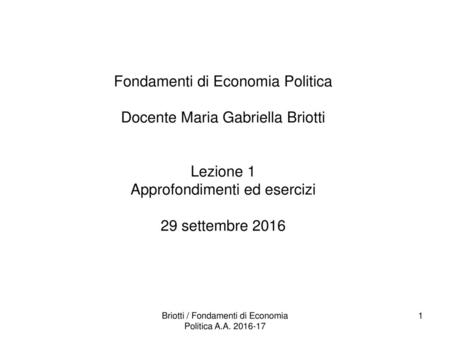 Briotti / Fondamenti di Economia Politica A.A
