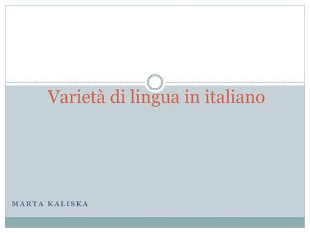 Varietà di lingua in italiano