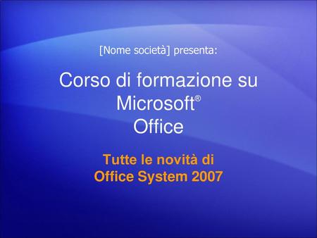 Corso di formazione su Microsoft® Office