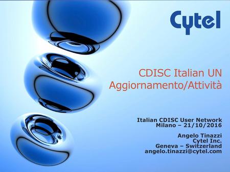 CDISC Italian UN Aggiornamento/Attività