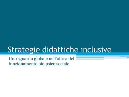 Strategie didattiche inclusive