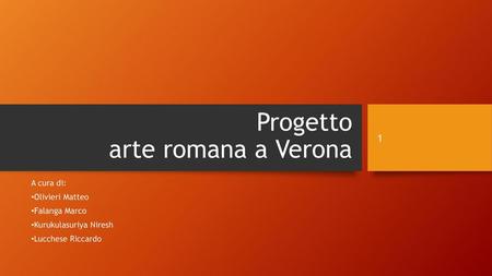 Progetto arte romana a Verona