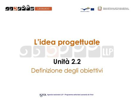 Unità 2.2 Definizione degli obiettivi