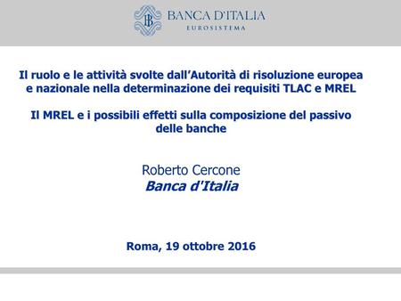 Roberto Cercone Banca d'Italia