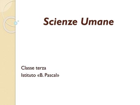 Classe terza Istituto «B. Pascal»