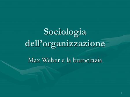 Sociologia dell’organizzazione
