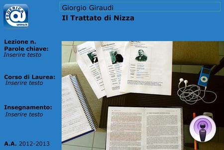 Giorgio Giraudi Il Trattato di Nizza Inserire testo Inserire testo