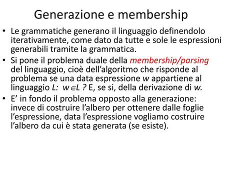 Generazione e membership