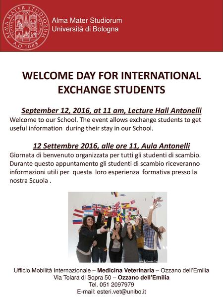 WELCOME DAY FOR INTERNATIONAL EXCHANGE STUDENTS