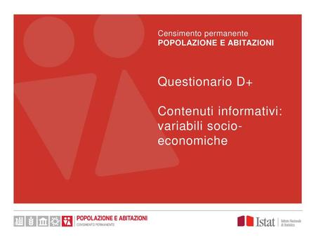 Contenuti informativi: variabili socio-economiche