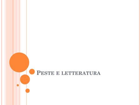 Peste e letteratura.