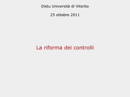 Distu Università di Viterbo 25 ottobre 2011