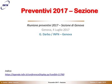 Riunione preventivi 2017 – Sezione di Genova
