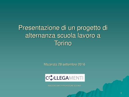 Presentazione di un progetto di alternanza scuola lavoro a Torino