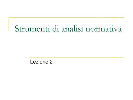 Strumenti di analisi normativa