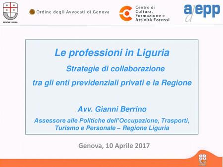 Le professioni in Liguria