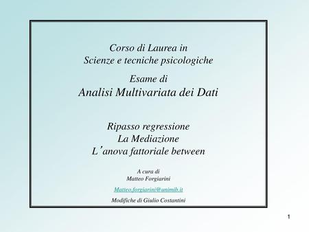 Corso di Laurea in Scienze e tecniche psicologiche