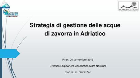 Strategia di gestione delle acque di zavorra in Adriatico