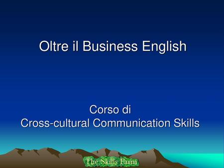 Corso di Cross-cultural Communication Skills