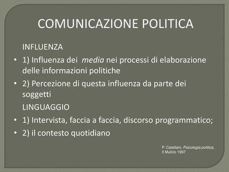 COMUNICAZIONE POLITICA