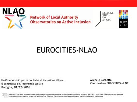 EUROCITIES-NLAO Bologna, 01/12/2010