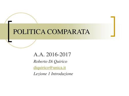 POLITICA COMPARATA A.A Roberto Di Quirico