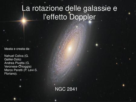 La rotazione delle galassie e l'effetto Doppler
