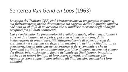 Sentenza Van Gend en Loos (1963)