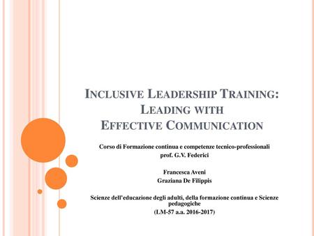 Inclusive Leadership Training: Leading with Effective Communication