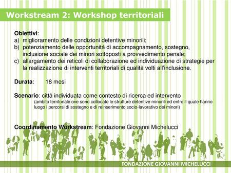 Workstream 2: Workshop territoriali