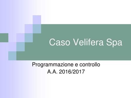 Programmazione e controllo A.A. 2016/2017