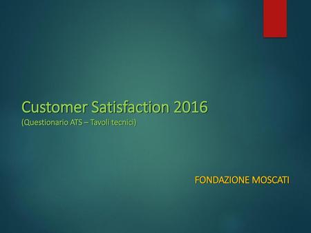 Customer Satisfaction 2016 (Questionario ATS – Tavoli tecnici)