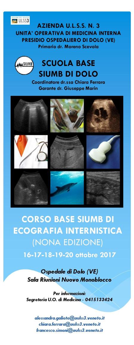 CORSO BASE SIUMB DI ECOGRAFIA INTERNISTICA (NONA EDIZIONE)