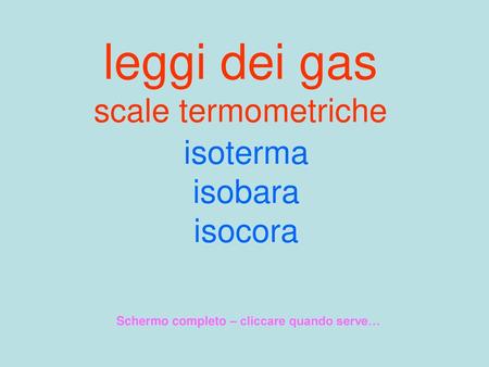leggi dei gas scale termometriche