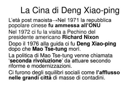 La Cina di Deng Xiao-ping