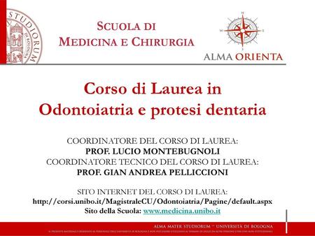 Corso di Laurea in Odontoiatria e protesi dentaria