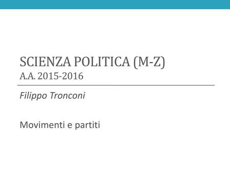 Scienza Politica (M-Z) A.A