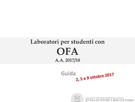 Laboratori per studenti con OFA A.A. 2017/18