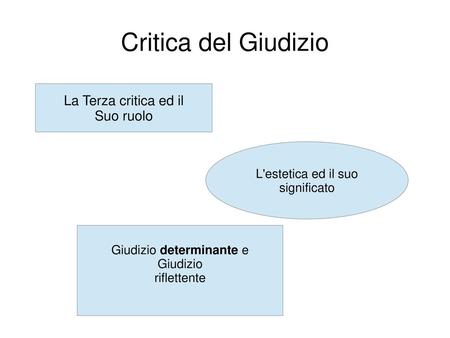 Critica del Giudizio La Terza critica ed il Suo ruolo